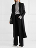 Manteau femme hiver en laine noir avec bouton manteau long femme hiver