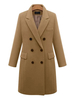 Manteau femme kaki col rabattu manches longues manteaux dhiver à double boutonnage