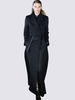 Manteau Femme Long à Col Revers avec Manches Longues Coupe Cintrée à Lacets avec Poches Unicolore Manteau Hiver