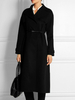 Manteau Femme Long à Col Revers avec Manches Longues Coupe Cintrée à Lacets Unicolore Manteau Hiver