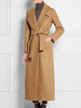 Manteau Femme Long à Col Revers avec Manches Longues Coupe Cintrée à Lacets Unicolore Manteau Hiver