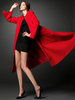 Manteau Femme Long à Col Rond à Lacets avec Manches Longues avec Poches Unicolore Manteau Femme