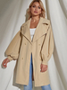 Manteau Femme Mi-long à Col Revers avec Manches Longues avec Boutons Unicolore