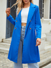 Manteau Femme Mi-long à Col Revers avec Manches Longues avec Boutons Unicolore