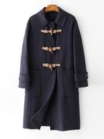 Manteau Femme Mi-long à Col Revers avec Manches Longues avec Poches avec Boutons Unicolore Manteau Femme