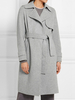 Manteau Femme Mi-long à Col Revers avec Manches Longues Coupe Cintrée à Lacets Unicolore Manteau Hiver