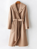 Manteau Femme Mi-long à Col Revers avec Manches Longues Coupe Cintrée Unicolore Manteau Femme