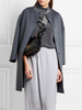 Manteau Femme Mi-long avec Manches Longues à Col Rond Unicolore avec Boutons Hiver