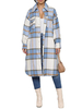 Manteau Femme Mi-long Imprimé à Col Revers avec Manches Longues Manteau Femme