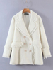 Manteau Femme Teddy Court avec Manches Longues à Col Revers avec Boutonnages Unicolore