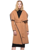 Manteau Femmes à Col Revers à Capuche Hiver avec Les Manches Longues Ceinturé à Lacets Unicolore Manteau d