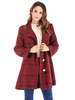 Manteau Femmes à Col Revers avec Les Manches Longues Coupe Cintrée Imprimé Les Carreaux Fermeture avec Les Boutons Bas Evasée Manteau d