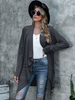 Manteau Femmes à Col Revers avec Manches Longues Bas Evasée Unicolore Mi-longs