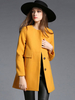 Manteau Femmes 2022 Hiver à Col Rond avec Manches Longues avec Poches Fermeture avec Boutons Unicolore Jaune Manteau Veste Hiver