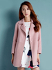 Manteau Femmes 2022 Laine Rose Manteau Manche Longue Poche Manteau d