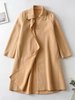 Manteau Femmes Hiver Long à Col Rever avec Manches Longues Fermeture avec Boutons-pressions Unicolore