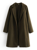 Manteau Femmes Hivers à Col Revers Fermeture avec Boutons avec Manches Longues Unicolore