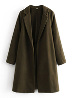 Manteau Femmes Hivers à Col Revers Fermeture avec Boutons avec Manches Longues Unicolore