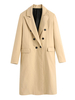 Manteau Femmes Hivers Long à Col Revers Fermeture avec Boutonnages avec Manches Longues avec Poches Unicolore
