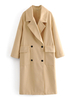 Manteau Femmes Hivers Long à Col Revers Fermeture avec Boutonnages avec Manches Longues Unicolore avec Poches