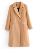Manteau Femmes Hivers Long à Col Revers Fermeture avec Boutons avec Manches Longues avec Poches Unicolore