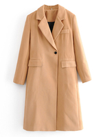 Manteau Femmes Hivers Long à Col Revers Fermeture avec Boutons avec Manches Longues avec Poches Unicolore