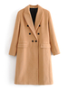Manteau Femmes Hivers Long à Col Revers Unicolore Fermeture avec Boutonnages avec Manches Longues avec Poches