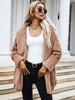 Manteau Fousse Fourrure Femme avec Manches Longues à Col Revers Unicolore Manteau Femme