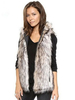 Manteau Fousse Fourrure Synthétique à Capuche avec Poches Unicolore Manteau Hiver Femme