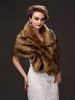 Manteau Gilet Fausse Fourrure Synthétique Femme Hiver sans Manches Unicolore Manteau de Mariage
