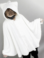Manteau gothique Lolita Cape Cat Planet à capuchon en peluche avec capuchon en molleton velours Lolita Poncho Manteau Déguisements Halloween