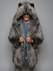 Manteau Homme en Fausse Fourrure Veste Hiver Duveteuse à Capuche