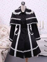 Manteau lolita doux en coton avec dentelle et châle Déguisements Halloween