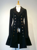 Manteau lolita gothique en velours côtelé à double boutonnage Faux 2 pièces pardessus en plissé Lolita Déguisements Halloween