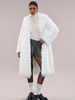 Manteau long en fausse fourrure blanche surdimensionné à col rabattu pour femme veste d