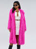 Manteau long en fausse fourrure rose surdimensionné veste d