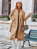 Manteau Long Femme à Col Revers avec Manches Longues avec Poches Unicolore Manteau Hiver