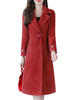 Manteau Long Femme à Col Revers avec Manches Longues Coupe Cintrée avec Boucles Unicolore Manteau Femme