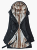 Manteau Long Femme Hiver à Col Montant avec Capuche Fausse Fourrure Synthétique Fermeture à Zips Coupe Cintrée Ceinturé Bimatière Unicolore Manteau Hiver Femme