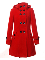 Manteau Long Femme Hiver à Col Montant Fermeture à boutonnages Coupe Cintrée Bas Evasée Unicolore Manteau Hiver Femme