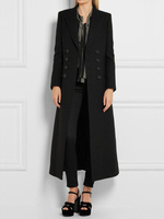 Manteau Long Femme Hiver à Col Rond avec Manches Longues Unicolore Manteau Hiver