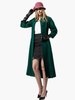 Manteau Long Femme Veste à Col Revers avec Manches Longues Coupe Cintrée avec Boutons avec Poches Bas Evasée Unicolore