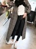 Manteau Long Imprimé Carreaux à Col Revers avec Manches Longues avec Poches Bicolores
