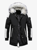 Manteau long matelassé à capuche pour homme Parka imperméable pour lhiver