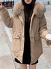 Manteau Matelassé à Capuche Femme Comme Doudoune avec Manches Longues avec Poches Unicolore Manteau Femme