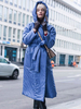 Manteau Matelassé Chaud comme Doudoune Femme Hiver à Capuche avec Poches Coupe Cintrée à Lacets Unicolore Manteau Hiver Femme