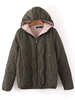 Manteau Matelassé Chaud comme Doudoune Femme Hiver avec Capuche Réglable par Lacet à Cotons avec Poches Manteau Hiver Femme