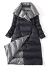 Manteau Matelassé Chaud comme Doudoune Femme Hiver avec Poches Décontractés Vernis Bicolores Manteau Hiver Femme