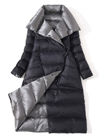 Manteau Matelassé Chaud comme Doudoune Femme Hiver avec Poches Décontractés Vernis Bicolores Manteau Hiver Femme