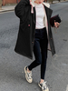 Manteau Matelassé Comme Doudoune à Capuche avec Manches Longues à Zip avec Poches Unicolore Manteau Femme